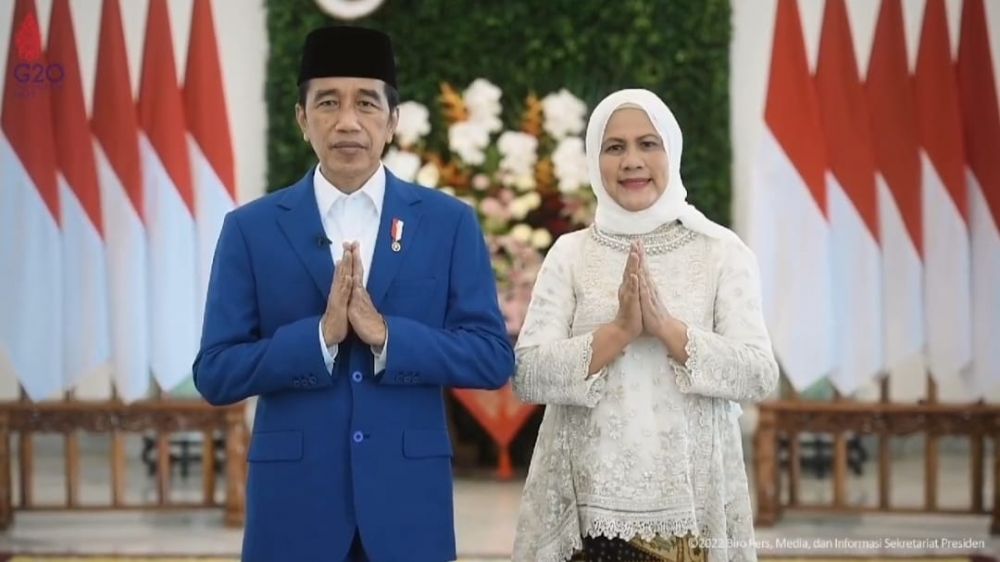 Presiden Jokowi Dan Ibu Iriana Sampaikan Ucapan Selamat Idul Fitri 1443 Hijriah
