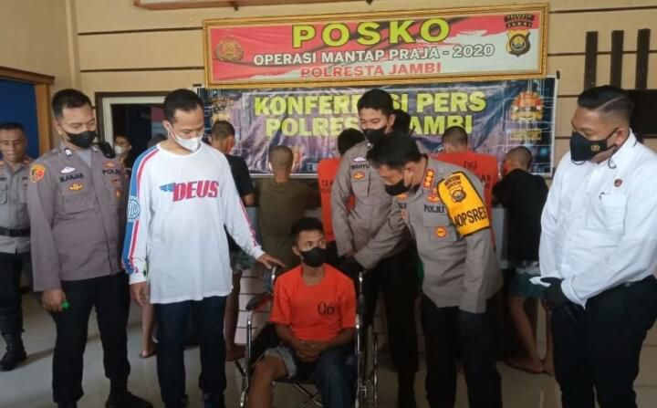 Polresta Jambi Amankan Puluhan Remaja Diduga Anggota Geng Motor