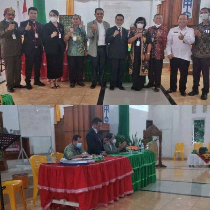 Pdt Tohap Sihombing Memberikan Kata Sambutan Setelah Terpilih Menjadi Ketua PGIW Jambi Periode 2022-2027