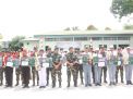 Dalam rangka HUT TNI ke 79, Batalyon 142/KJ menggelar lomba Peraturan Baris Berbaris (PBB)