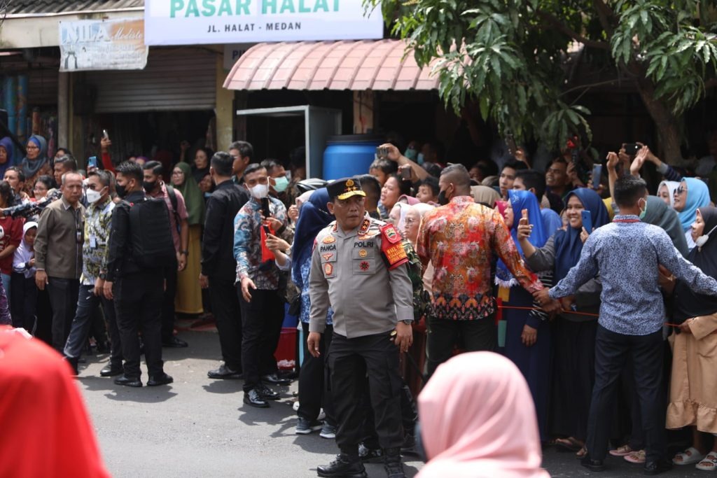 Kapolda Sumut Pimpin Pengamanan Kunjungan Presiden ke Pasar Halat