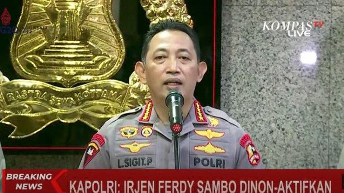 Kapolri Non Aktifkan Kadiv Propam Irjen Ferdy Sambo