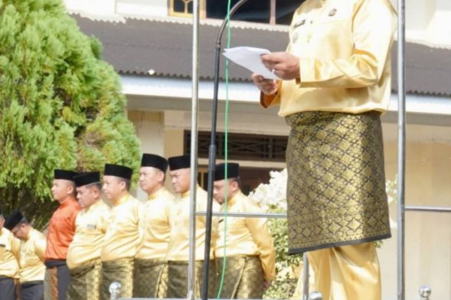 Khidmat dan Meriah, Upacara HUT ke-26 Kabupaten Tebo Dipimpin Langsung Bupati Agus Rubiyanto
