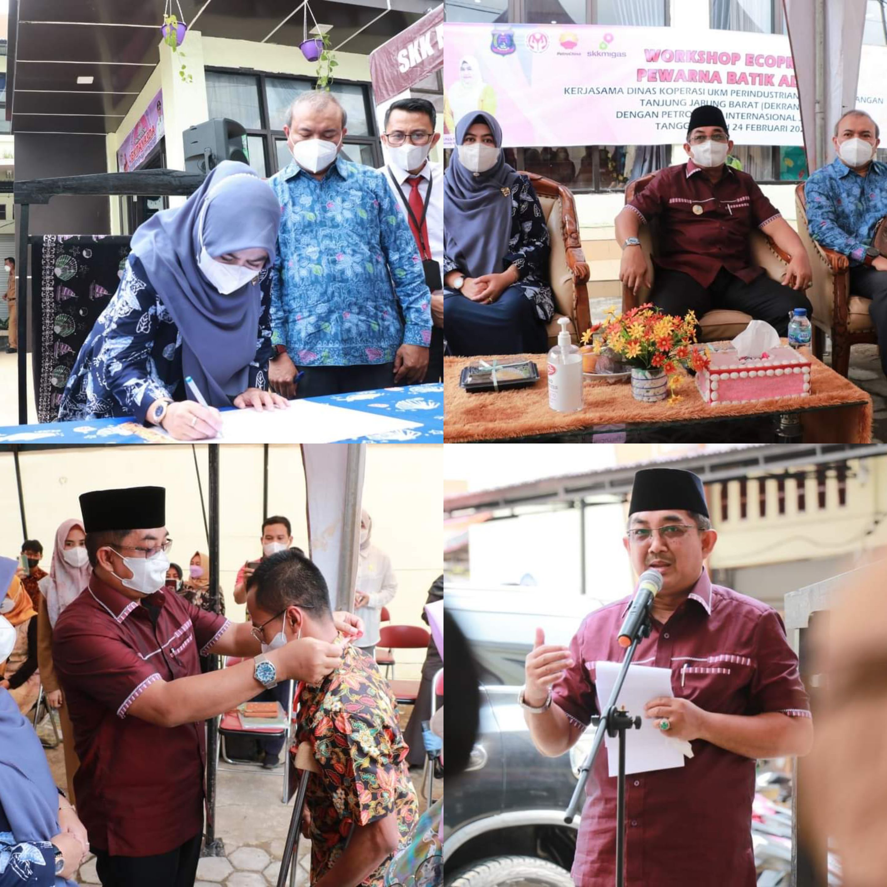 Bupati Dampingi Ketua TP-PKK Buka Workshop Ecoprint dan Showroom Dekranasda