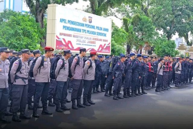 Polda Jambi Gelar Apel Personel Pengamanan TPS Pilkada 2024