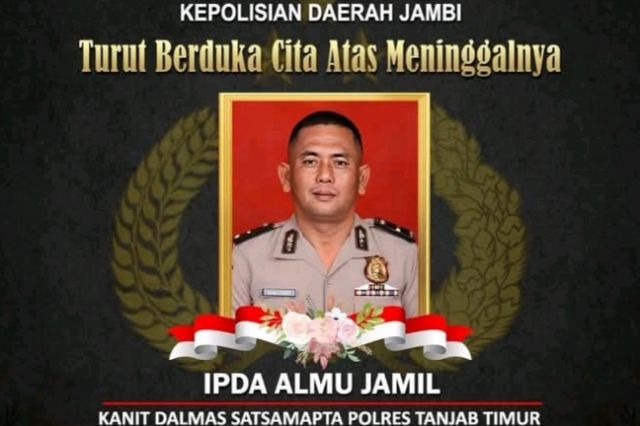 POLDA JAMBI BERDUKA ATAS MENINGGAL NYA IPDA ALMU JAMIL KANIT DALMAS SATSAMAPTA POLRES TANJAB TIMUR