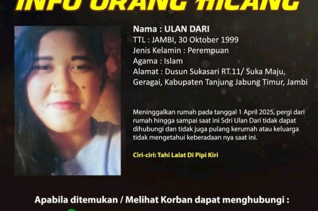 INFO ORANG HILANG ATAS NAMA ULAN DARI