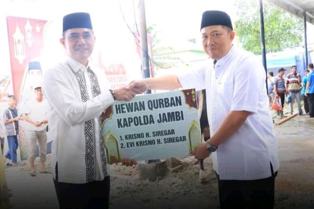 Hari Raya Idul Adha 1446 H, Polda Jambi Sembelih 15 Sapi dan 3 Kambing