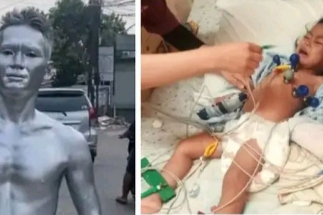 Seorang Ayah Rela Jadi Manusia Silver Demi Anak Bisa Kemoterapi