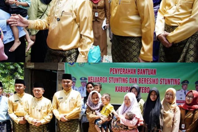 Bupati Tebo Serahkan Bantuan untuk Balita dan Keluarga Berisiko Stunting di Tebing Tinggi
