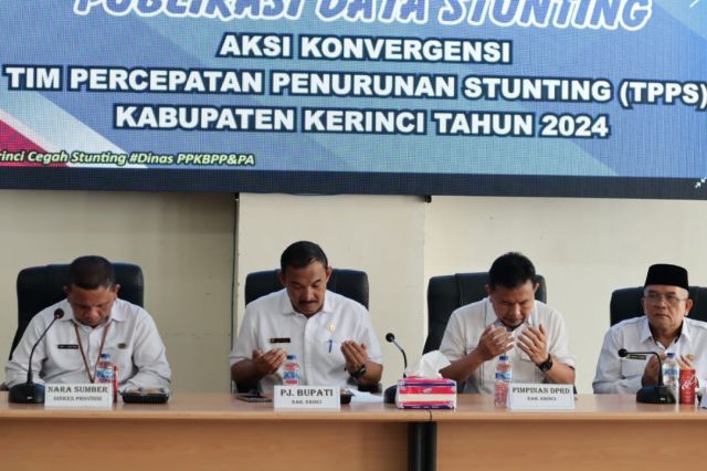 Buka Rakor Publikasi Data Stunting Kabupaten Kerinci, Pj. Bupati Asraf Apresiasi Kerja Keras Tim Yang Terlibat