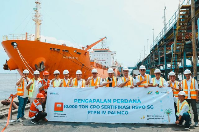 Kapalkan 10.000 Ton CPO Bersertifikasi RSPO SG ke Eropa, PTPN IV Berpotensi Sumbang USD9 Juta Devisa Negara
