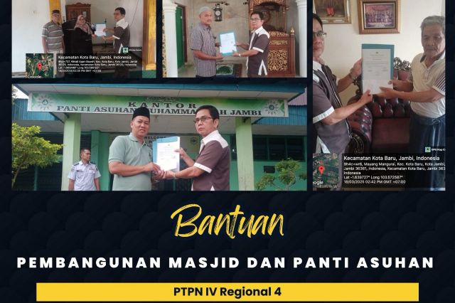 Lagi, PTPN IV Regional 4 Bantu Panti Asuhan dan 3 Masjid di Kota